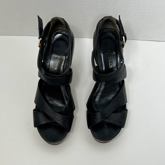 Cole Hann X Nike Air Marisa Wedge Black Espadrille Sandals Sz 5B - Picture 3 of 15